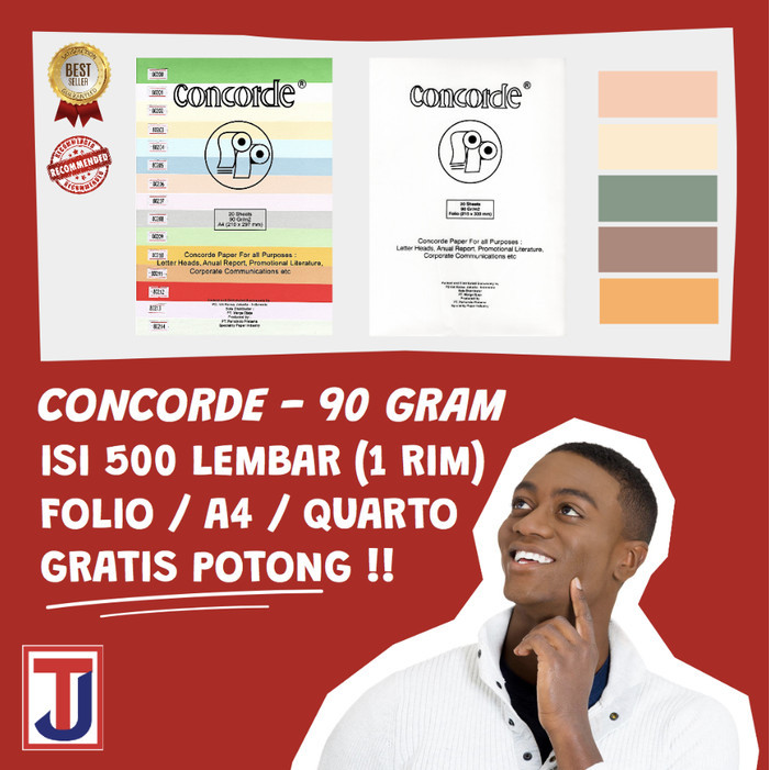 

TERBARU! KERTAS CONCORDE ISI 500 LEMBAR (1 RIM) FOLIO F4/ A4/ QUARTO 90 GRAM