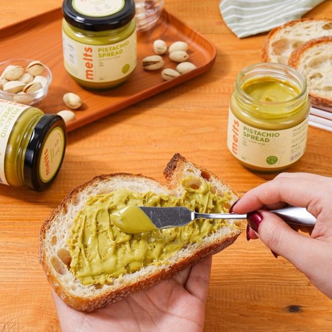 

MELTS PISTACHIO SPREAD | SELAI KACANG PLANT BASED VEGAN UNTUK ROTI BAHAN KUE BAKING PASTRY TOPPING