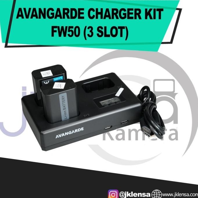 Avangarde Triple Kit Fw50 3 Slot Charger Battery For Sony A6400 A7Ll New Stok