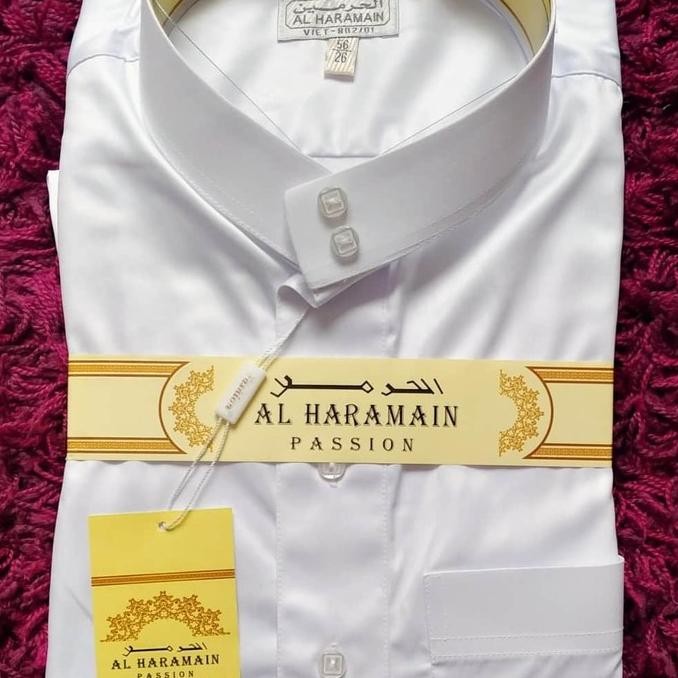 Gamis haramain impor viet polyster putih -jubah pria haramain polyster Terlaris