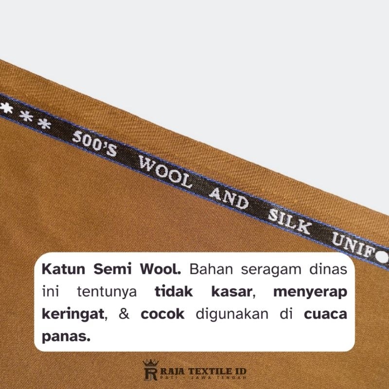 Discount Kain Pemda Khaki Premium/Kain Pemda Khaki Tua Seragam Setelan Dinas Pemda Pns/Asn Wol Katun