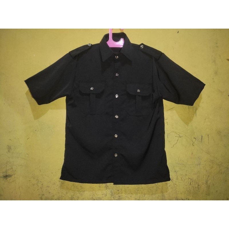 Rekomendasi Terbaik  Rastoreshop Seragam Safari/Satpam Hitam Tangan Pendek Seragam Safari Halus