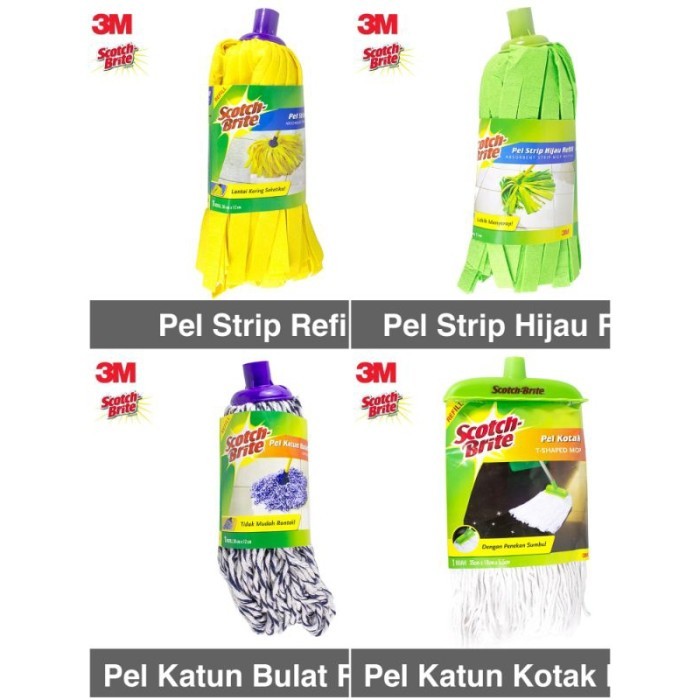 3M SCOTCH BRITE REFILL PEL STRIP KUNING & HIJAU SUMBU BULAT & KOTAK KODE 1253