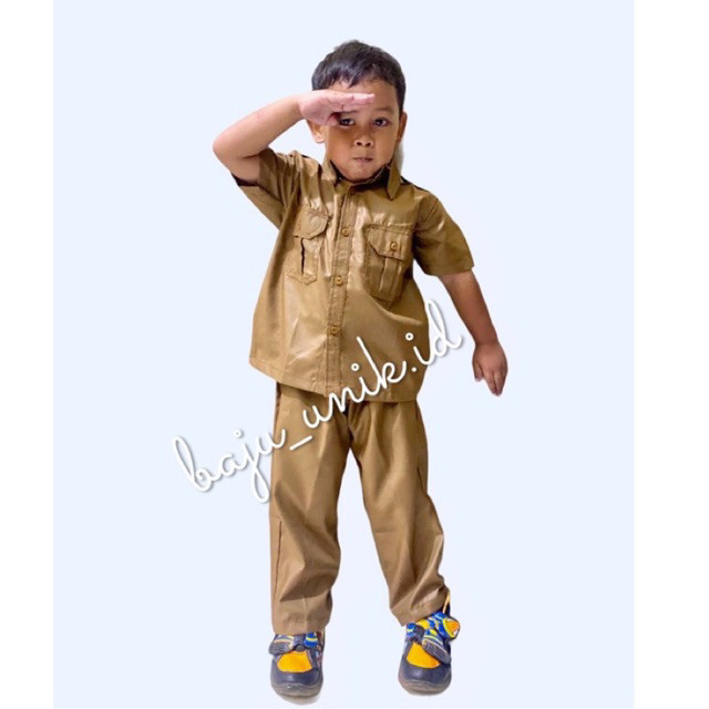 Gratis Ongkir  Gratis Pin Korpri/ Baju Pns Pemda Guru Laki-Laki Bayi Tk Sd/Seragam Pns Anak/Kostum