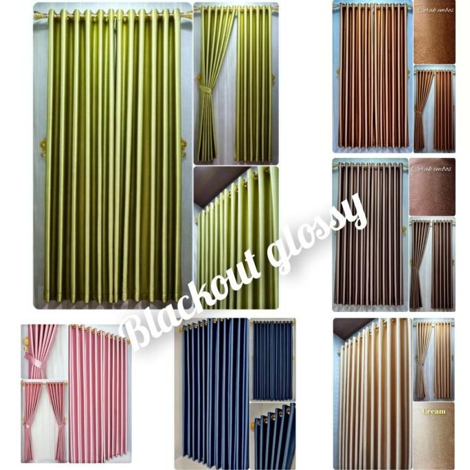 Gorden blackout glossy hordeng premium polos embos tebal Terlaris