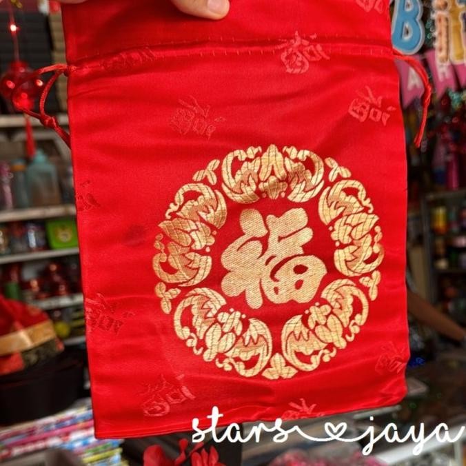 

langsung order saja] Kantong Imlek Kain, Kantong Bingkisan goodie bag Merah Hampers Toples