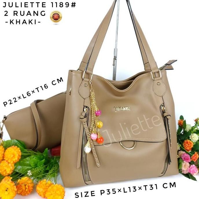 Juliette Tas Wanita Original 1189 Tas Bahu Selempang 2 Ruang Batam Kantor Kerja Branded Kulit PU Sin