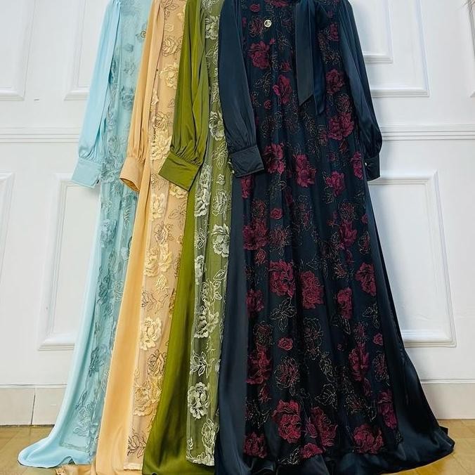 Sale Now Belifi - Da.Li.La Series Set Hijab Tulle Bordir Mewah Elegant Gamis Muslim Silk Armani Wani