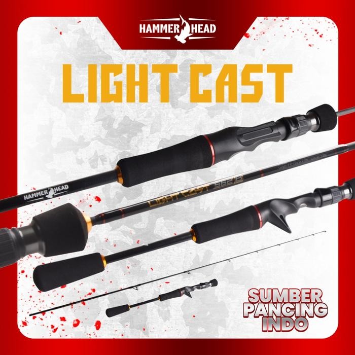 Hammerhead Joran Pancing Light Cast Baitcasting Ultralight Carbon Solid 168CM 180CM Untuk Mancing