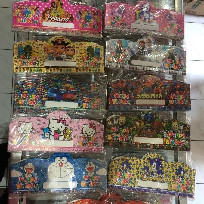 *#*#*#] mahkota ulang tahun isi 10 / topi ulang tahun / topi mahkota