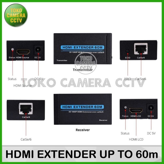 Hdmi Extender Sambungan Hdmi Conveter Hdmi To Lan Cat5E Cat6 60M