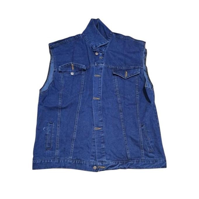[BIG SALE][PROMO][FREE ONGKIR] JUMBO Rompi Denim Pria Jumbo - Jaket Rompi Jeans Pria Jumbo - Rompi S
