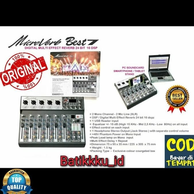 Murah Mixer Microverb Best 7 Best7 7Ch Original