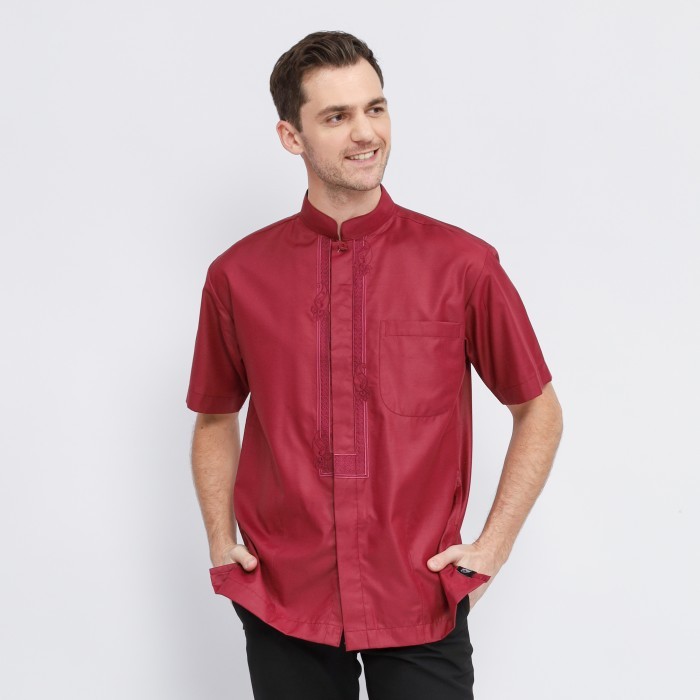 Baju Koko ATLAS Universal Motif MRK Merah