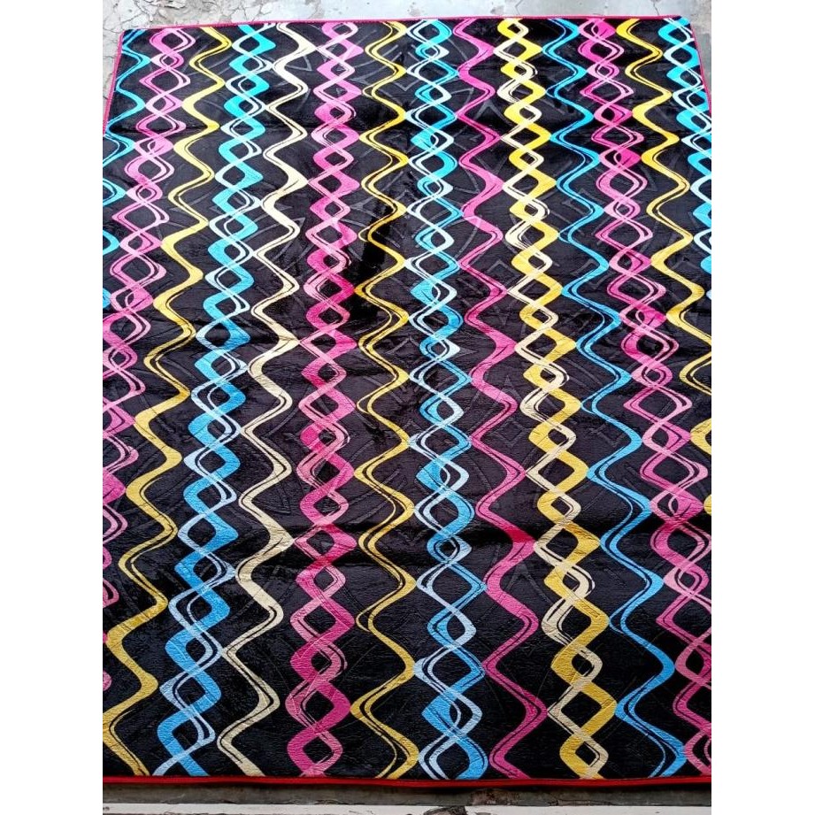 Promo Karpet Malaysia 190X220 Minimalis Monokrom / Karpet Busa Ukuran Besar