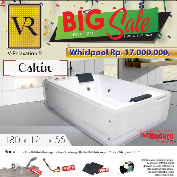 READY BIG SALE VR BATHTUB STANDING OSHIN WHIRLPOOL JACUZZI ORDER