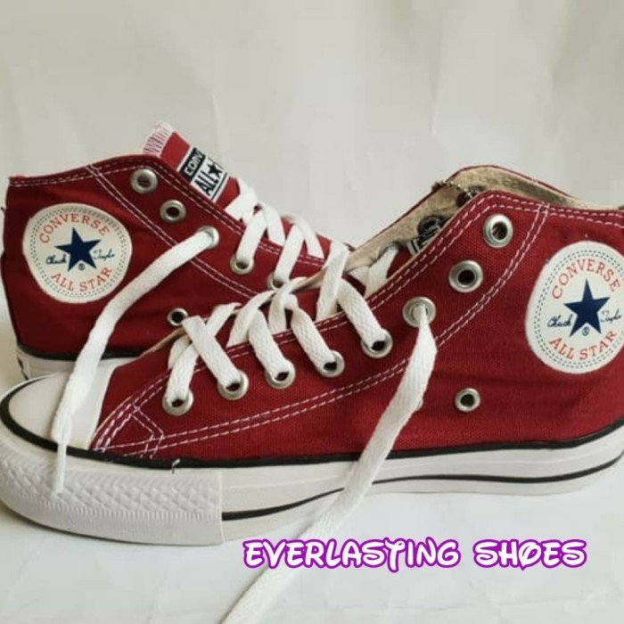 Sepatu Converse All Star High Maroon Red Merah Marun Grade Original