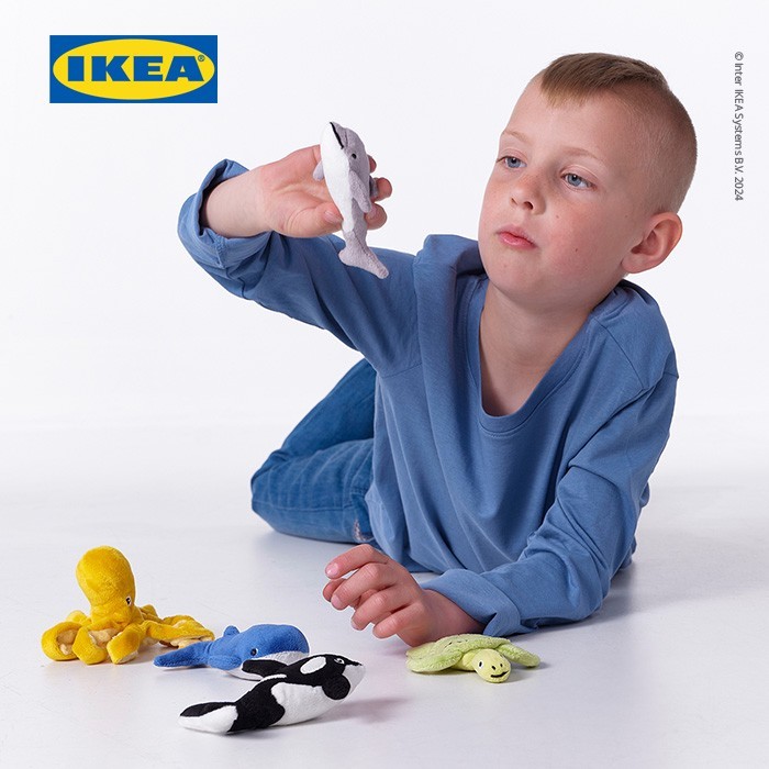 Ikea Blvingad Boneka Mini Hewan Laut Set Isi 5Pcs