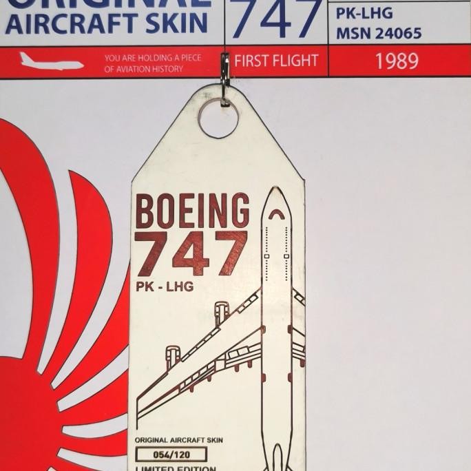 AVIATION TAG PLANE AIRCRAFT SKIN TAG AEROTAG.ID LION AIR 747 PK-LHG