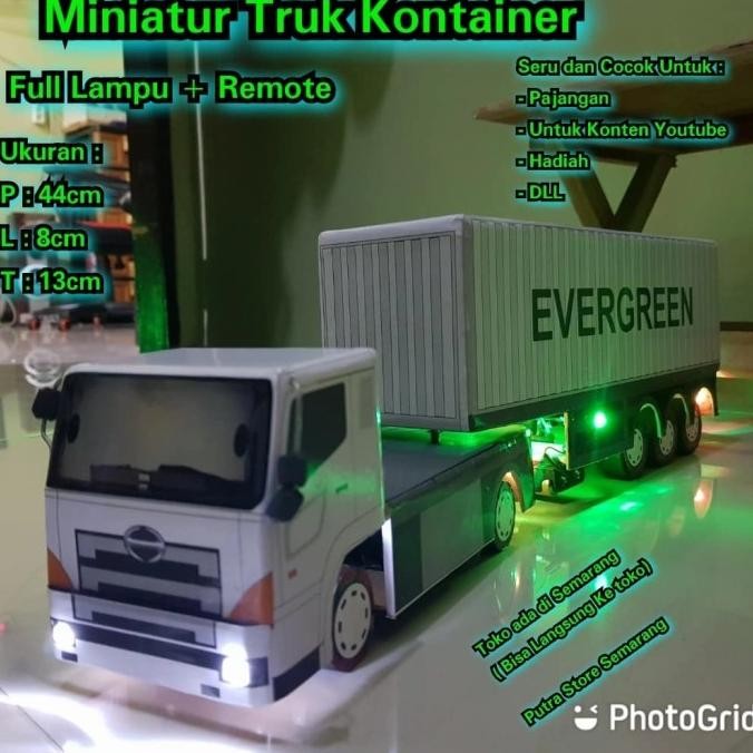 Miniatur Truk Kontainer Remote Control Full Lampu Rc Truk Oleng Trek M Original Dan Terlaris
