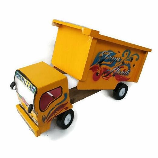 Miniatur Mobil Truk Dump Kayu Mainan / Mobil Mobilan Truk Mainan Anak Original Dan Terlaris