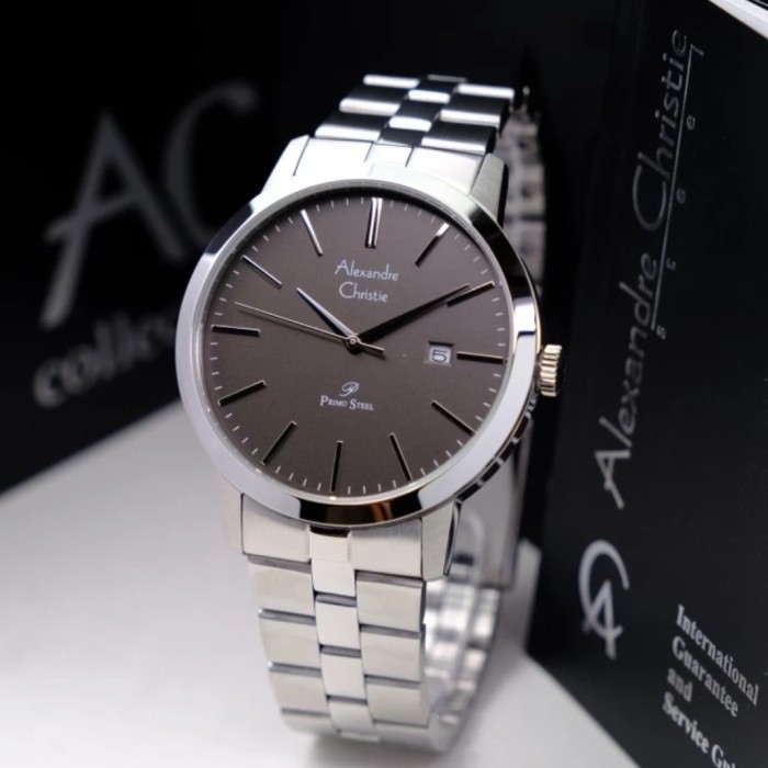 Alexandre Christie Ac1007Md Ac 1007 Silver Black Jam Tangan Asli