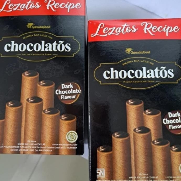 

Chocolatos Dark Wafer Roll Stick Box Isi 20 Pcs Berkualitas