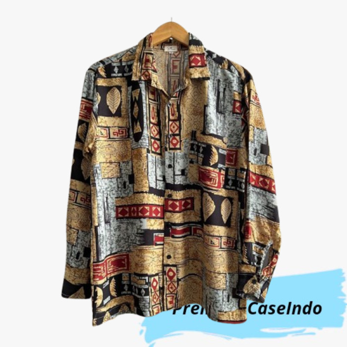 Kemeja Retro Vintage Panjang Pria Wanita 90 80 An S M L Xl Xxl 2L 2Xl