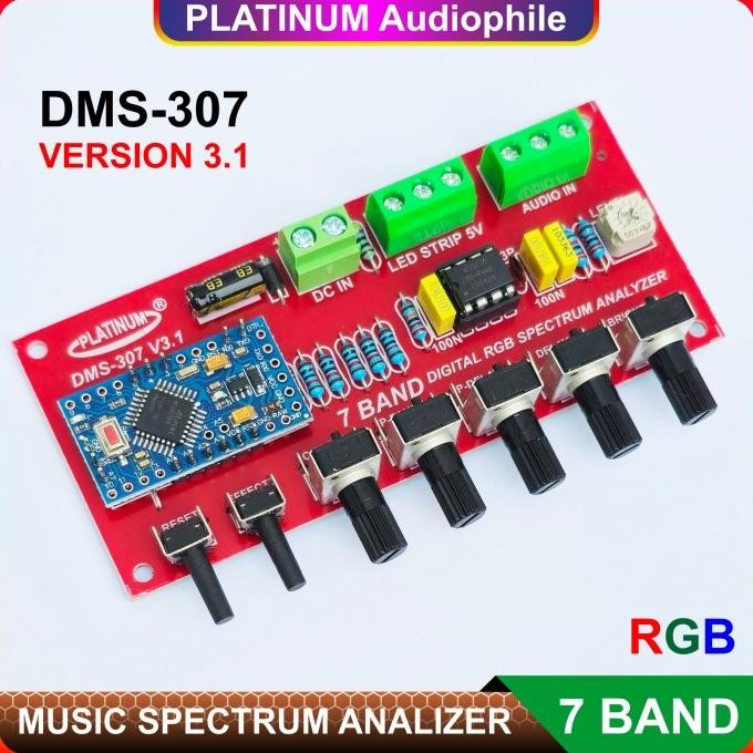 Terlaris Spectrum Analyzer Modul DMS-307 V3 7 Band Music Analyzer SALE