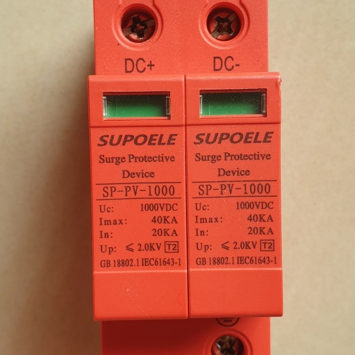 Spd Dc 2P 1000V Pv Surge Protection Device Arrester Surge Protector