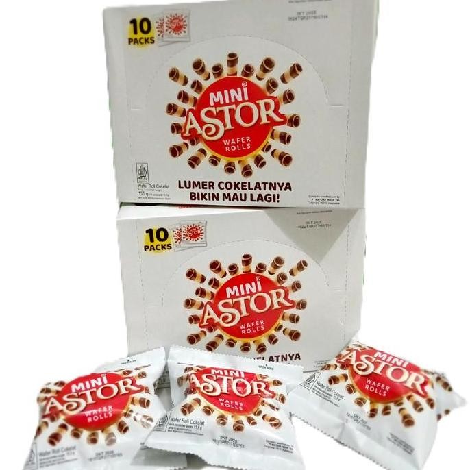 

Astor Mini Rolls Paket 2Box @ 155G (10 Bks) Rolls Coklat Snack @2000 Cemilan Food Biskuit Pengiriman Cepat