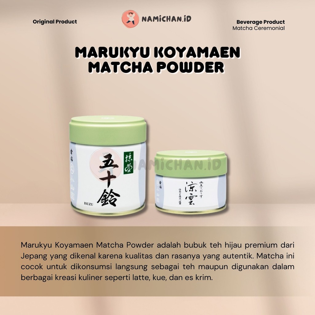 

[ PO Japan Mei 2025 ] Marukyu Koyamaen Matcha Powder | Marukyu Koyamaen Greentea Original | [ Ready Stock ] Yamamasa Koyamaen Matcha Powder Ceremonial Grade Japan Bubuk Matcha Jepang | Ippodo Tea | Ippodo Matcha | Marukyu Koyamaen | Kanbayashi Shunso Matc