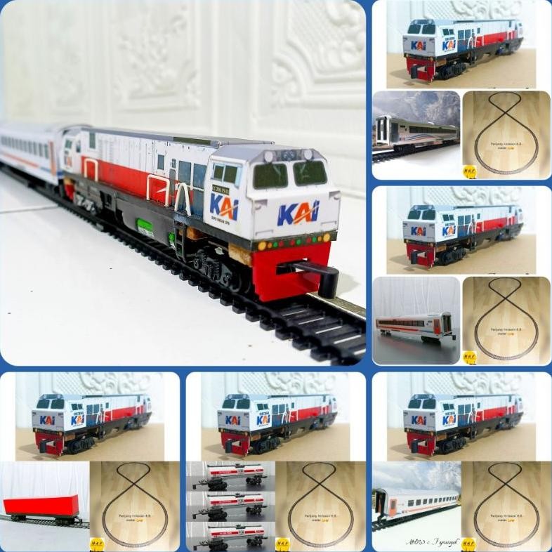 tu-67 KERETA API INDONESIA | FULL SET RANGKAIAN | LOKOMOTIF CC206 | GERBONG | REl Murah