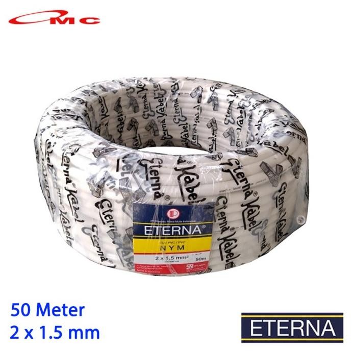 Kabel Eterna Nym 2X1.5Mm Panjang 50 Meter 1 Roll Kabel Nym Eterna 2X1.5 Mm 2X1,5 Kabel Listrik Etern