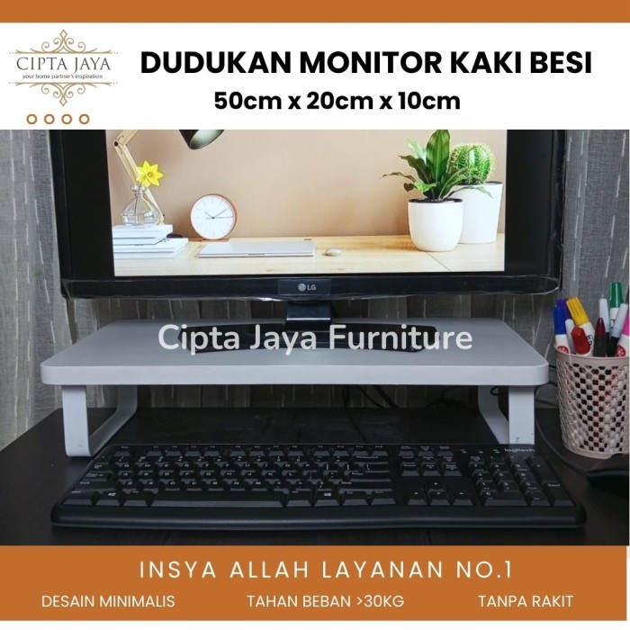 Dudukan Stand Meja Tatakan Rak Monitor Komputer Laptop Pc KAKI BESI