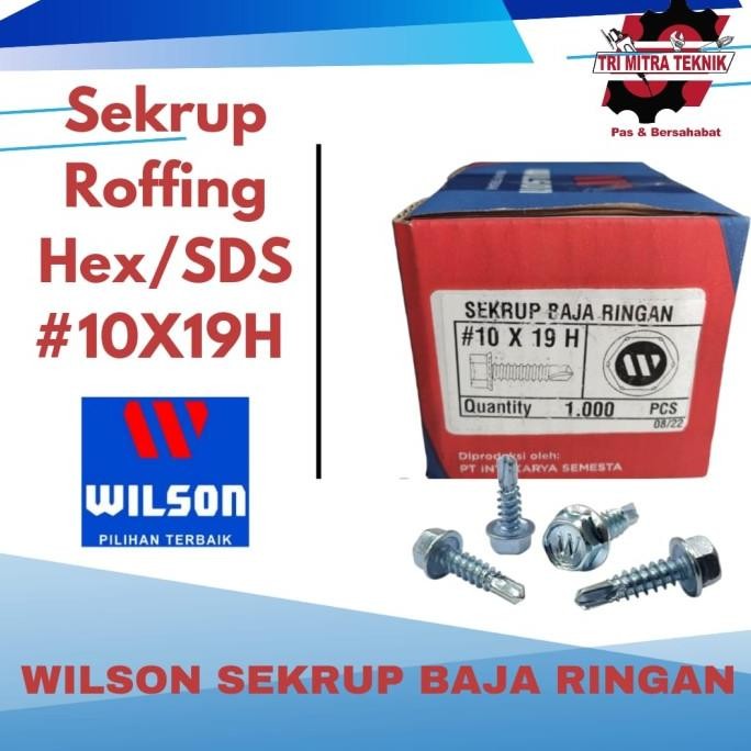 Baut Baja Ringan Sekrup Roofing 1 box WILSON - Wilson, 10 x 19
