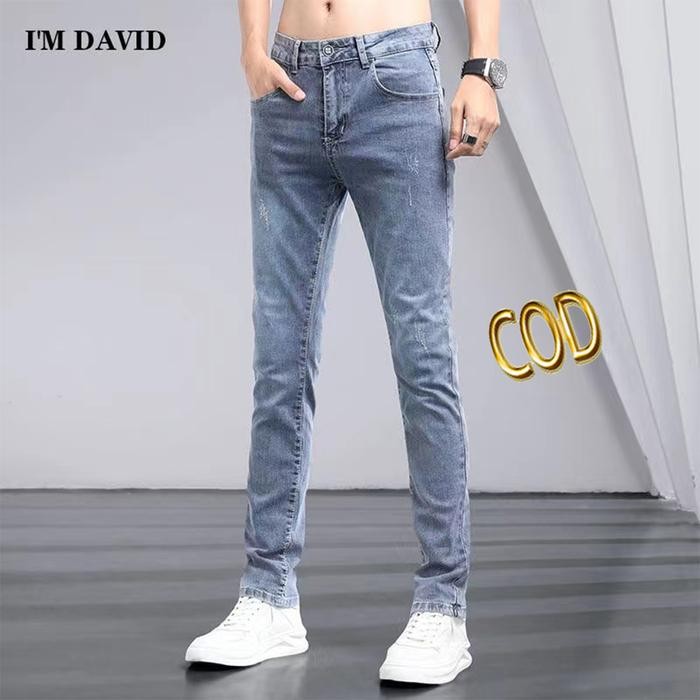 Celana Jeans Pria Blue Jeans Pria Jeans Korea Celana Slim Fit Pria