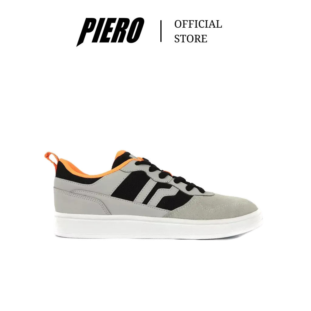 PIERO SEPATU SNEAKERS PRIA JORGE GREY BLACK WHITE P21034