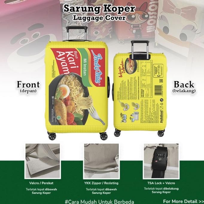 

READY INDOMIE KARI AYAM SARUNG KOPER UNIK V2 - LUGGAGE COVER / PELINDUNG KOPER / INDOFOOD