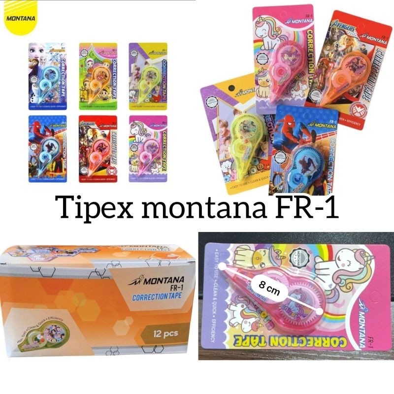 

TIPE-X ROLL MOTIF 5mm x 12m MONTANA FR-1 / PENGHAPUS PULPEN / TIPEX KERTAS TRONDOL