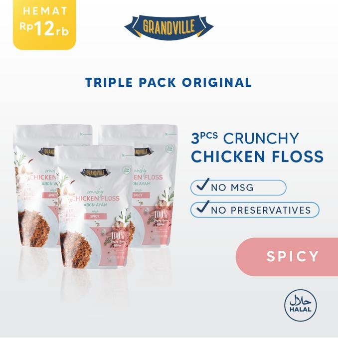 

READY [PREMIUM] GRANDVILLE ABON AYAM CRUNCHY TRIPLE PACK SPICY