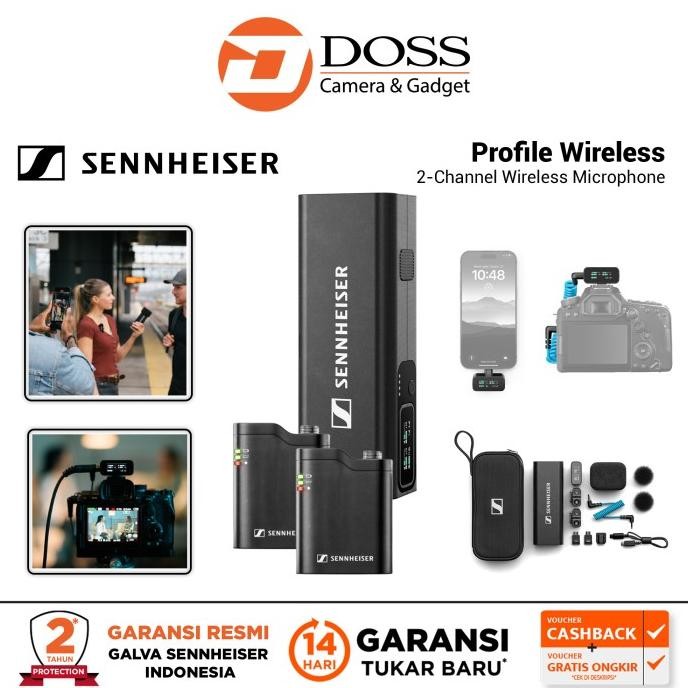 Sennheiser Profile Wireless 2-Channel All-In-One Clip-On & Handheld Microphone System Mic Wireless N