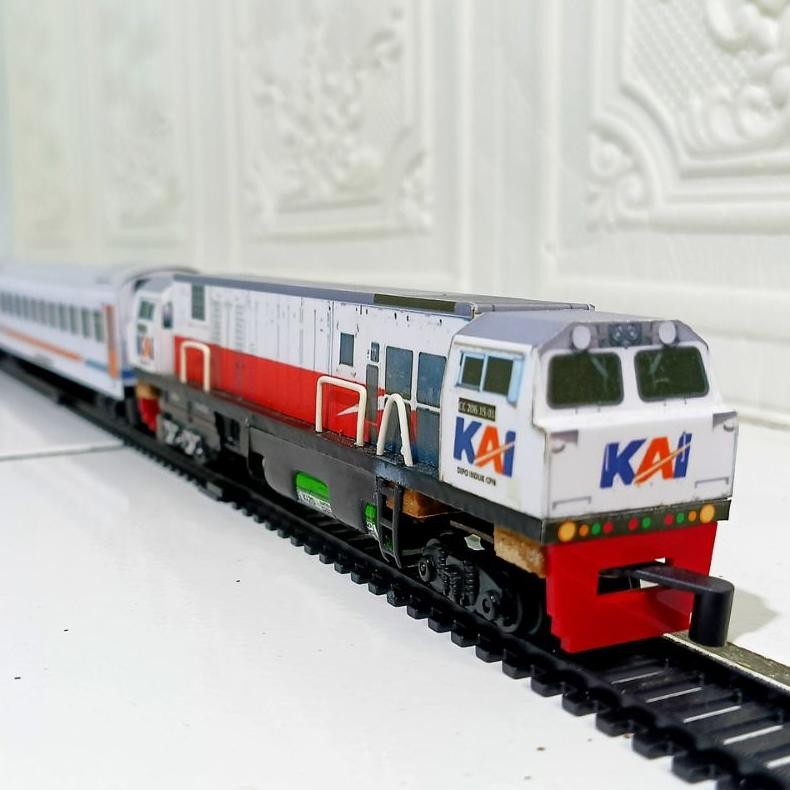 hjg-7 KERETA API INDONESIA | FULL SET RANGKAIAN | LOKOMOTIF CC206 | GERBONG | REl Hemat