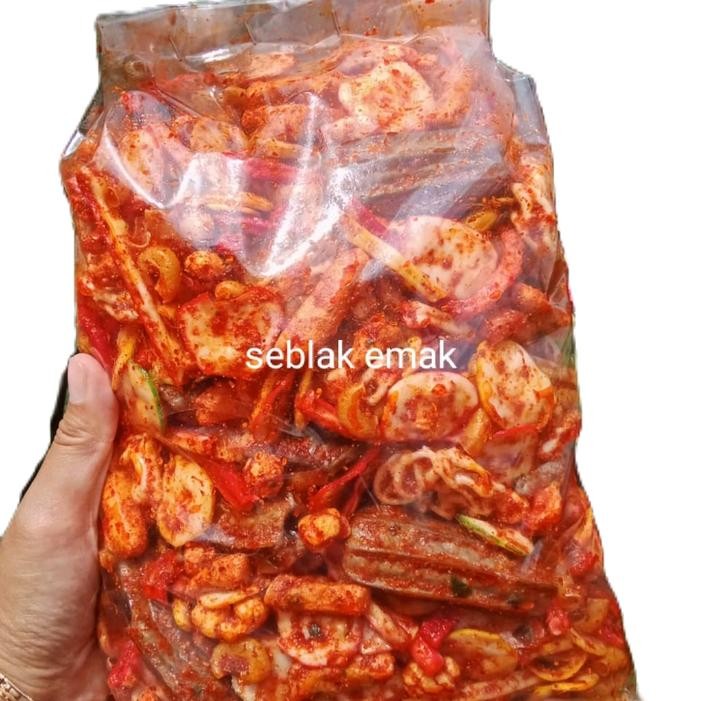 

TERPERCAYA Pedas Food Seblak Campur /mix/ seblak mix Basreng as beton Pedo Krupuk Jengkol cemilan