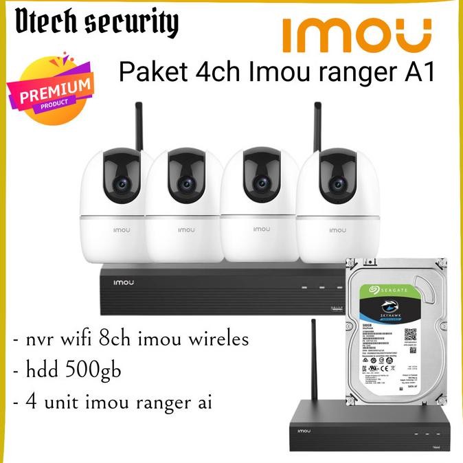 Sale Paket 4 Cctv Wifi Imou Ranger Ai 2Mp +Nvr Imou Wireles 8Ch Nvr1108Hs