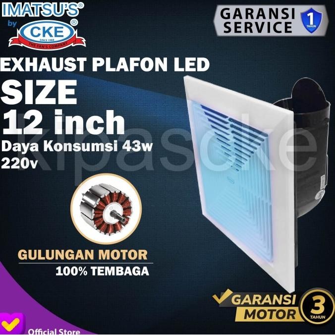 Promo Exhaust Plafon 12 Inch Dengan Led Hexos/Heksos Plafon Ceiling Exhaust