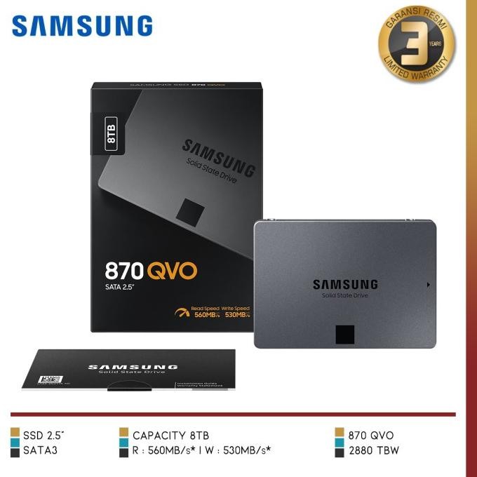 CO SAMSUNG - 870 QVO 8TB | SSD SATA 8TB MZ-77Q8T0BW