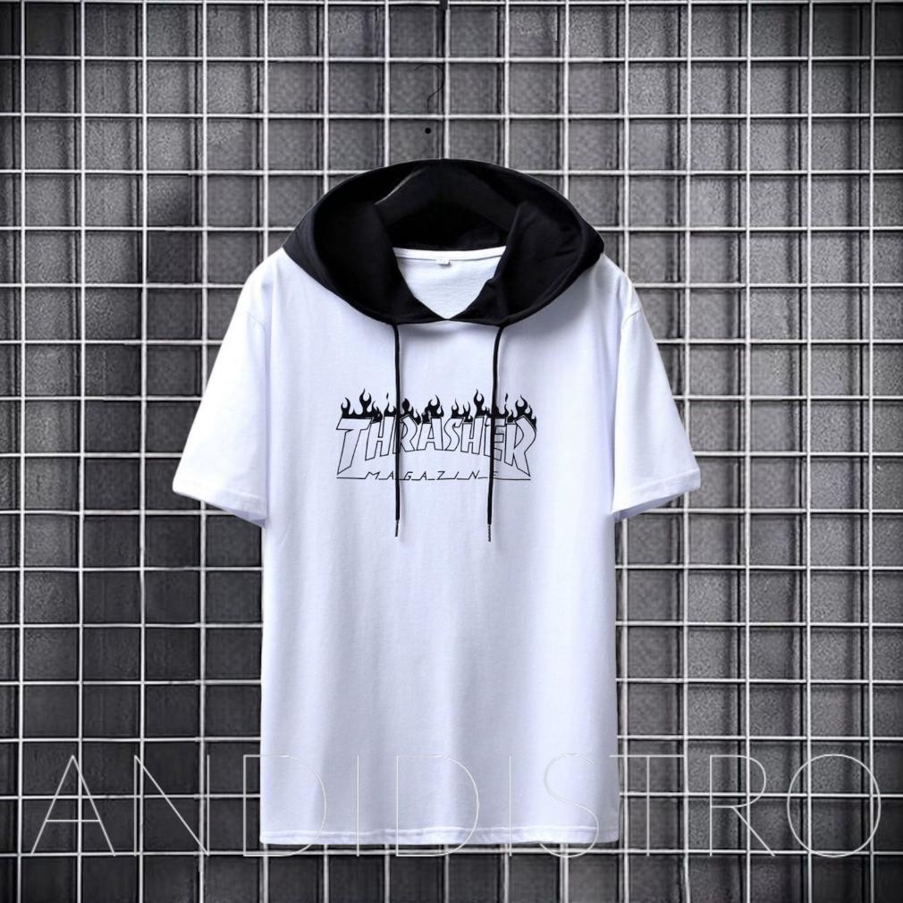 Hoodie Terbaru/Kaos Kupluk/Baju Pria Lengan Pendek/Kaos Kupluk