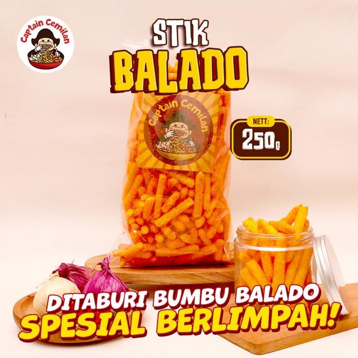 

DISKON 250gr - Snack Stick Balado - cemilan asin gurih Captain Cemilan Food Pedas