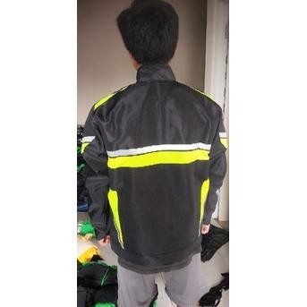 Jaket Harian Waterprof Polos Hitam Hijau Stabilo